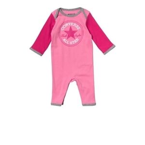 4/25 Pink Converse Baby Romper + free White converse 3-6m
